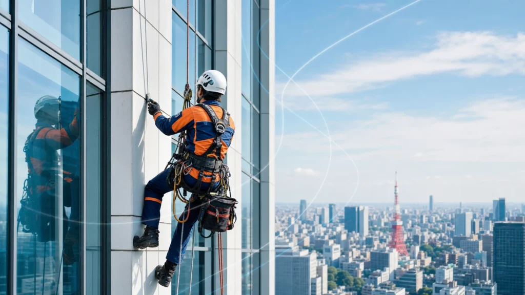 ロープアクセス高所救助隊員